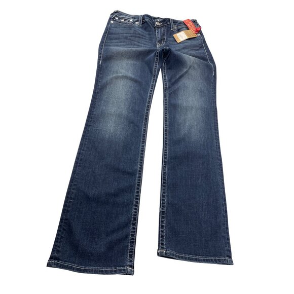 True Religion Womens Blue Super Stretch Slim Straight SIze 33 SKU 9278 - Picture 7 of 13